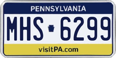 PA license plate MHS6299