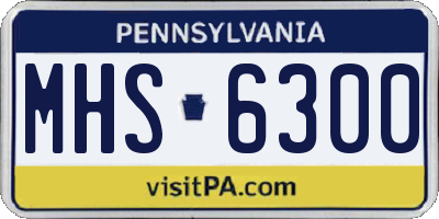 PA license plate MHS6300
