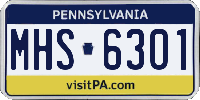 PA license plate MHS6301