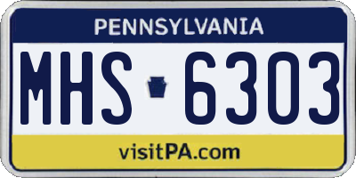 PA license plate MHS6303