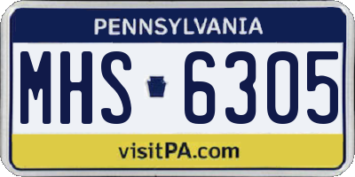 PA license plate MHS6305