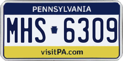 PA license plate MHS6309