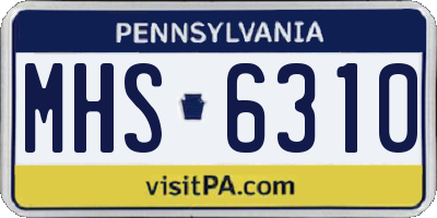 PA license plate MHS6310