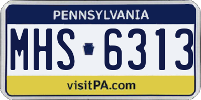 PA license plate MHS6313