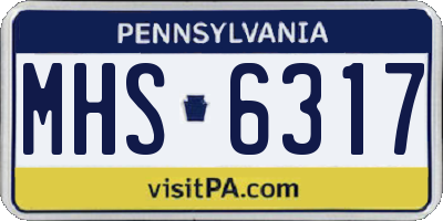 PA license plate MHS6317