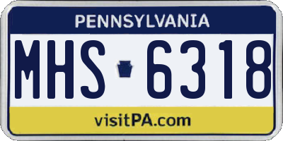 PA license plate MHS6318