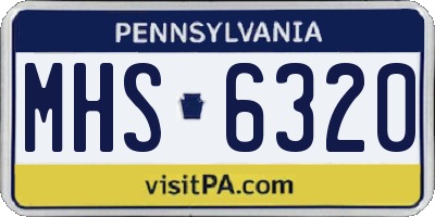 PA license plate MHS6320