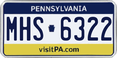 PA license plate MHS6322