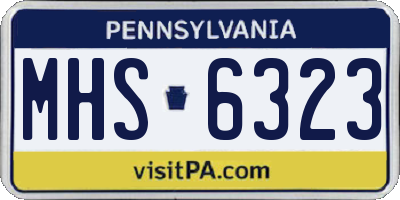 PA license plate MHS6323