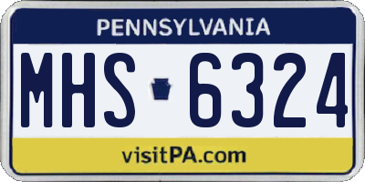 PA license plate MHS6324