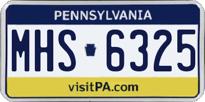 PA license plate MHS6325
