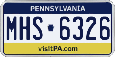 PA license plate MHS6326