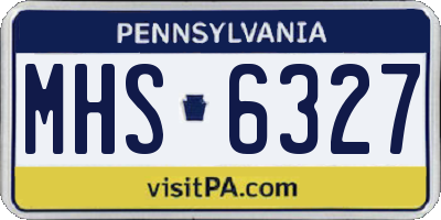 PA license plate MHS6327