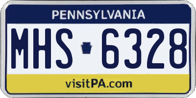 PA license plate MHS6328
