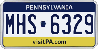 PA license plate MHS6329