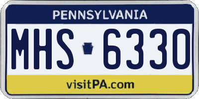 PA license plate MHS6330