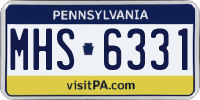 PA license plate MHS6331