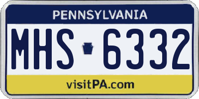 PA license plate MHS6332