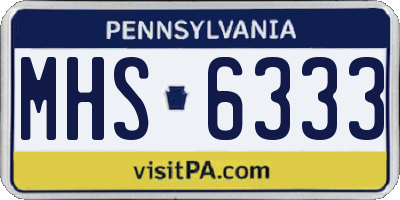 PA license plate MHS6333