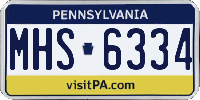 PA license plate MHS6334