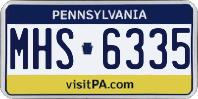 PA license plate MHS6335