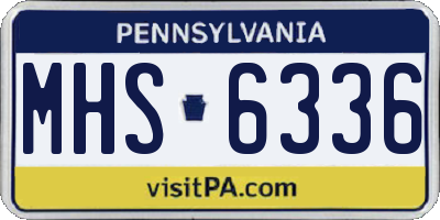 PA license plate MHS6336