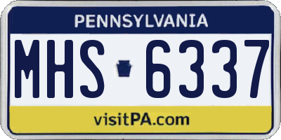 PA license plate MHS6337