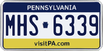 PA license plate MHS6339