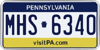 PA license plate MHS6340