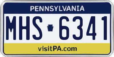 PA license plate MHS6341