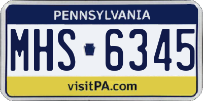 PA license plate MHS6345