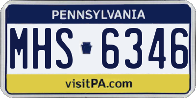 PA license plate MHS6346