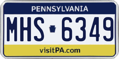 PA license plate MHS6349