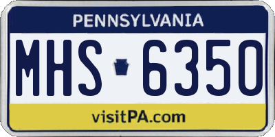 PA license plate MHS6350