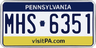 PA license plate MHS6351