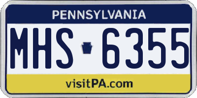 PA license plate MHS6355