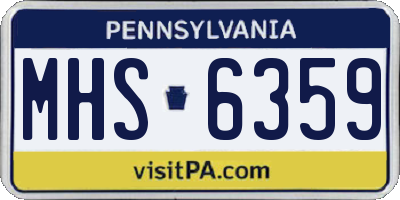 PA license plate MHS6359