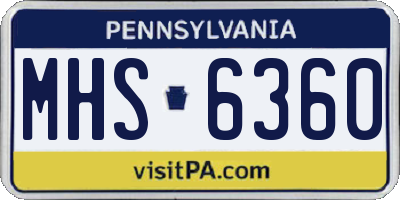 PA license plate MHS6360