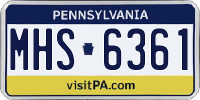 PA license plate MHS6361
