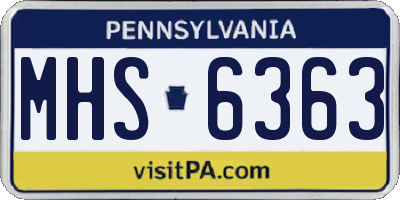 PA license plate MHS6363