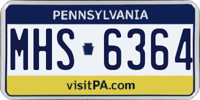 PA license plate MHS6364