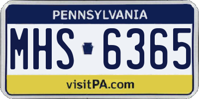 PA license plate MHS6365