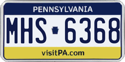 PA license plate MHS6368