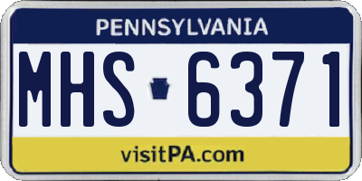 PA license plate MHS6371