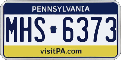 PA license plate MHS6373