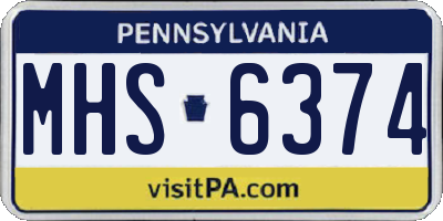PA license plate MHS6374
