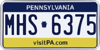 PA license plate MHS6375