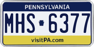 PA license plate MHS6377