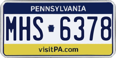 PA license plate MHS6378