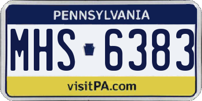 PA license plate MHS6383